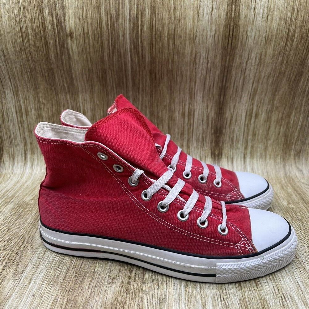Converse All Star Chuck Taylor Red Canvas High Tops Shoes M9621 Men’s Size 8